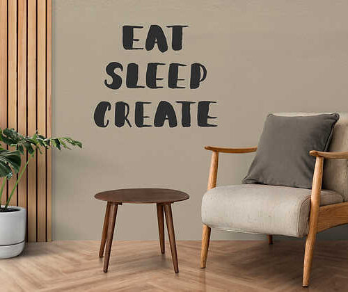Zidna naljepnica "Eat, sleep, create"