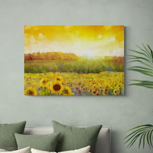 slike za zid "Another Field Of Gold" - 50x70, cvijet, sunce, žuta, boravak